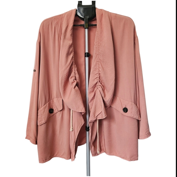 Entro by Anthropologie Open-Front Waterfall Cardigan Size L - Picture 1 of 8